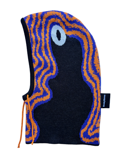 Plasmík pomeranč, indigo - sada kukla & nákrčník