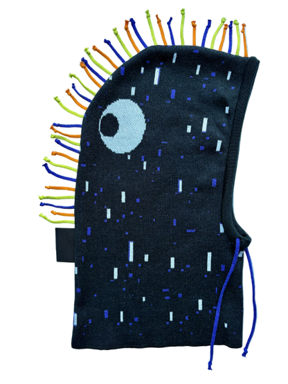 Třásník indigo - sada kukla & nákrčník