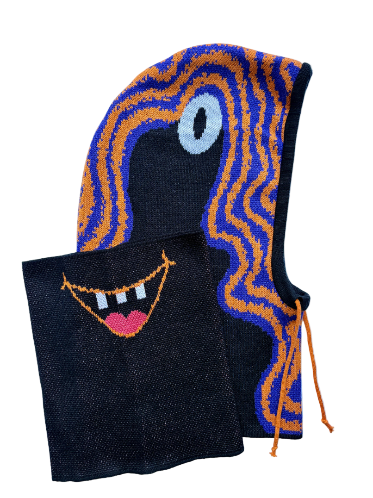 Plasmík pomeranč, indigo - sada kukla & nákrčník