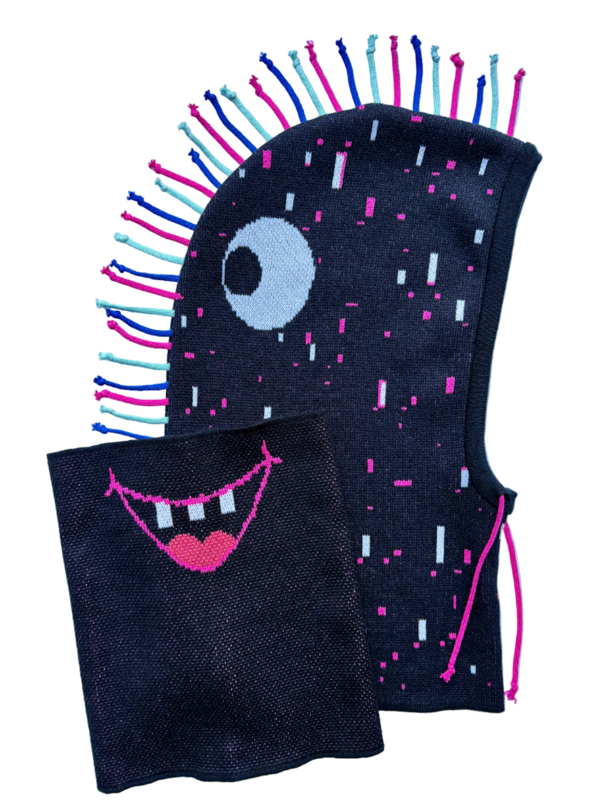 Třásník magenta - sada kukla & nákrčník