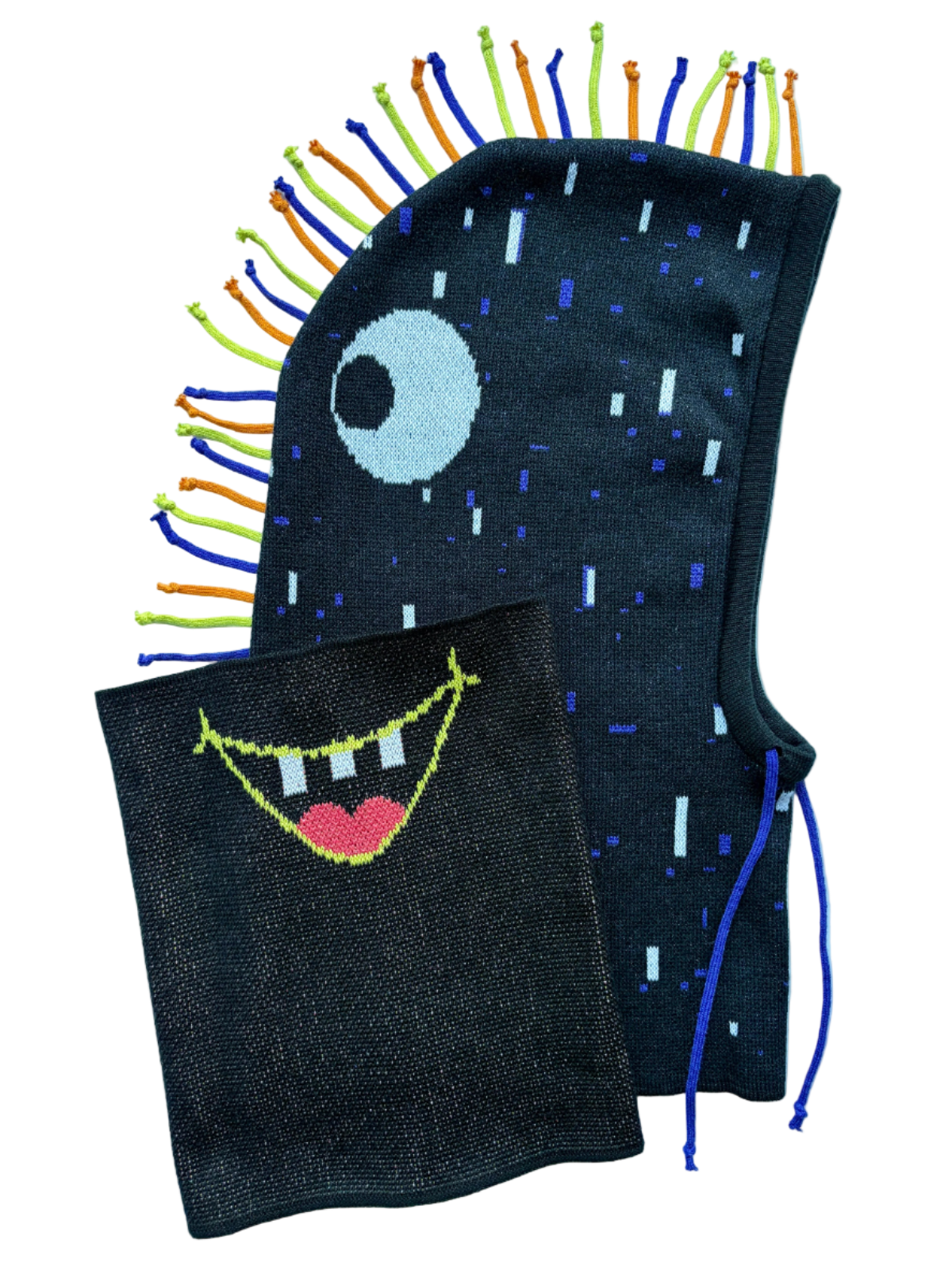 Třásník indigo - sada kukla & nákrčník