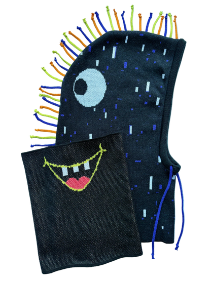 Třásník indigo - sada kukla & nákrčník