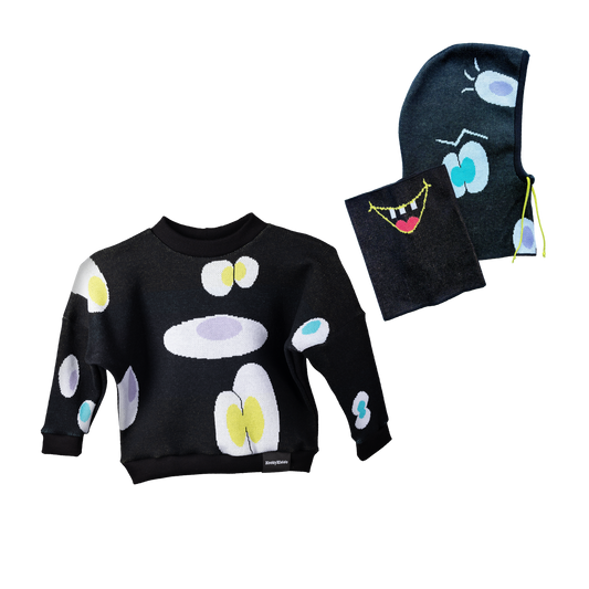 Kukulík - krokus, kivi, riviéra - svetr & kukla s nákrčníkem